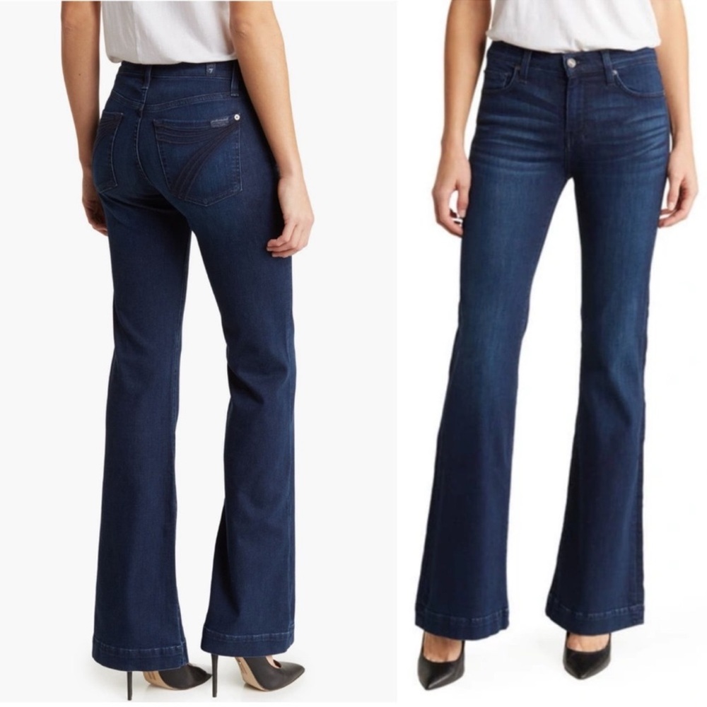 NWT 7 For All Mankind Dojo Jeans in Blue Black Santiago 7 Logo Pockets size 26